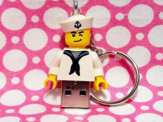 LEGO Navy Sailor 4GB USB Flash Drive Keychain  Handmade