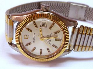 VTGE LONGINES AUTOMATIC DATE LADIES.GOLD PLATED BEZEL. RUNNING 