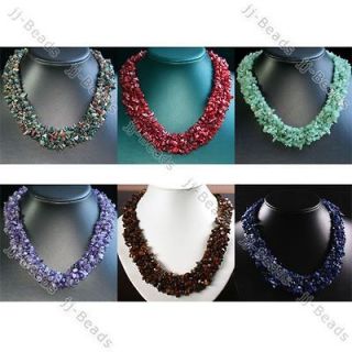  Chip Beads Gemstone Band Necklace 18L 1Strand Women Fashion Jewelry