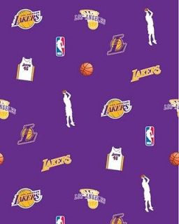 Los Angeles LA Lakers NBA Fleece Fabric Print Package of Short Pieces 