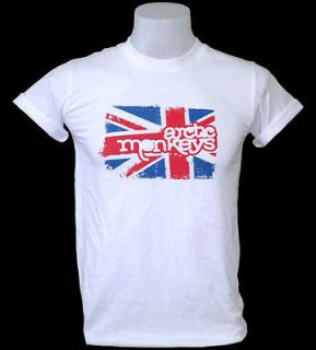   Logo UK Flag White Shirt Top Britpop Indie Post Punk Garage Rock