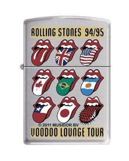 Zippo Rolling Stones Voodoo Lounge Tour Brushed Chrome Lighter, Low 