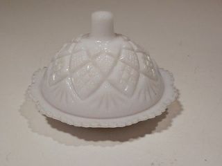 WESTMORELAND CHILDS MILK GLASS BUTTER DISH VERY NICE