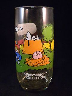 Vintage Camp Snoopy Peanuts Gang Lucy Mcdonalds Promo Drink Glasses 