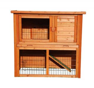New Deluxe Wooden Rabbit House Wood Rabbit Hutch Little Pet Cage 3 
