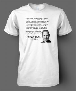 SHIRT Steve Jobs Apple Mac Mens & Ladies ipod TRIBUTE TEE, Quote