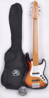 SX Ursa 2 MN 6 3TS 6 String Bass Guitar w/Free Padded Carry Bag and 