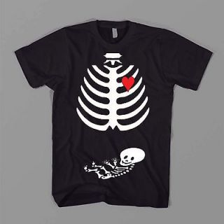  Skeleton X RAY Pregnancy Maternity Halloween Costume Tee MENS T Shirt