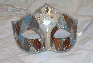 Blue Summer Arlecchino Mardi Gras Masquerade Mask
