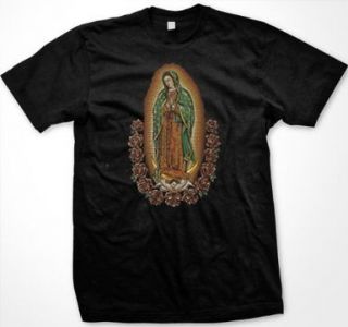 Our Lady of Guadalupe Mens T shirt Virgin Mary Roses Faith Religious 
