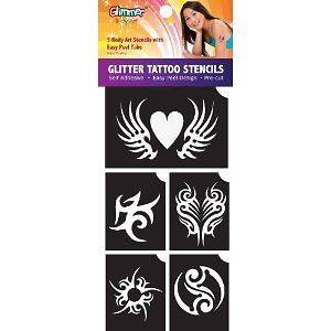   Body Art Glitter Tattoo Tattoos 5 Stencils Tribal Designs Shimmer TV