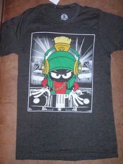 Mens Looney Tunes Marvin the Martian DJ Headphones T Shirt New with 