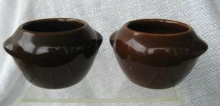 Vintage McCoy Pottery Crock Bean Pots ~ Marked Heinz Brown Color 