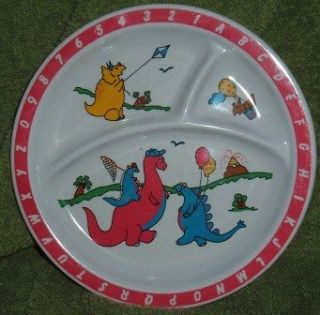 Childs Melamine Divided plate, EUC ABCs and 123s