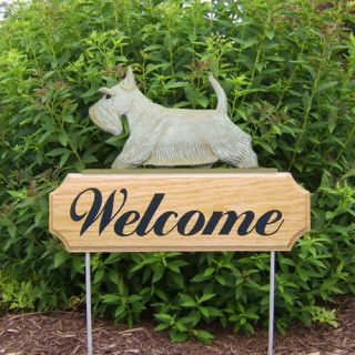 Scottish Terrier Welcome Sign Stake. Home,Yard & Garden Dog Wood 