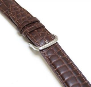   Leather Men Watch Band Strap CROCO Brown Fits Movado Watch w 2 Bars