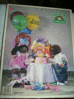   Cabbage Patch Doll Birthday Party MB Puzzle 25 pce Vtg Complete Flaw