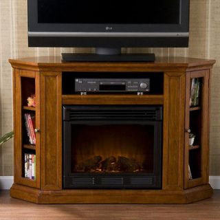 Corner Electric Fireplace Heater Media Console Stand LCD TV 