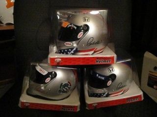 Mario, Michael, Marco Andretti 1/2 scale Bell mini racing Indy helmets