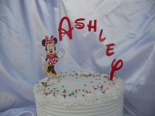 Minnie Mouse Red Dress PERSONALIZED cake topper or ANY character Cake 