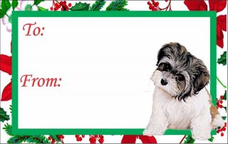 12 Havanese Dog Christmas Gift Tags