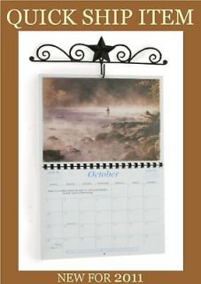   12 Metal Wall Calendar Holder w/ Hook New Primitive Country Decor