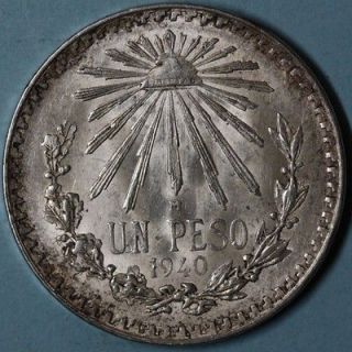 1940 large silver PESO Mexico (0.39 oz)