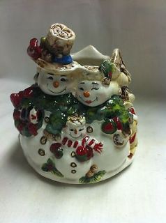 HOME INTERIORS 3D  Snowman Family Jar Shade