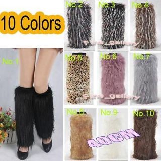   Fur Rabbit/Wool like Muffs Leg Warmers Fluffy Boots Shoes Sleeve Cover