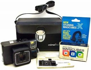Vintage Minolta Autopak 500 x 126 Film Camera w/ Case Manual Good 