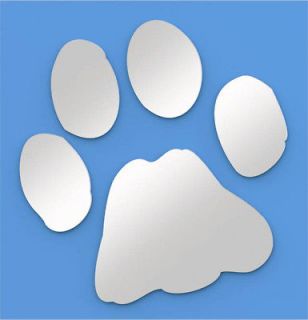 15cm Shatterproof Acrylic DOG BEAR PAW PRINT Mirror