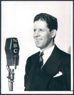 1937 Singer Actor Band Leader Rudy Vallee NBC Microphone Plaid Suit 