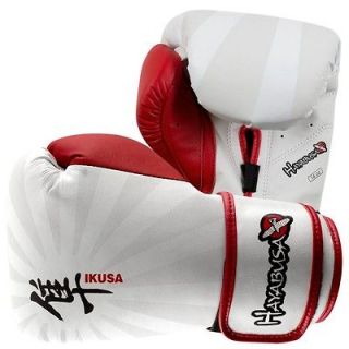 HAYABUSA IKUSA BOXING MMA GLOVES WHITE / RED 14 oz