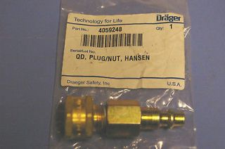 Draeger Hansen Plug + Nut Assembly 4059248, NEW in the bag