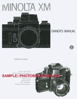 Minolta XM Camera Instruction Manual