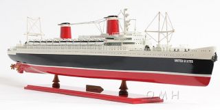   States Ocean Liner Wooden Model 32 Cruise Ship Fully Assembled Boat