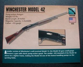 WINCHESTER MODEL 42 SHOTGUN PHOTO FIREARMS GUN CARD