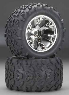 Traxxas 5674 Geode Chrome Wheels/Maxx Tires (2) 17 mm Hub: Revo 3.3 