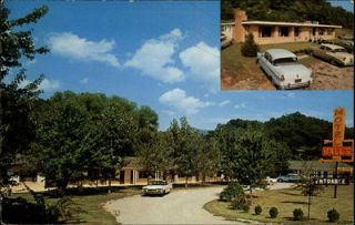 Cherokee NC Halls Motel & Dining Room Postcard