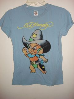 Ed Hardy Speedy Gonzales cartoon character tattoo blue T Shirt size S
