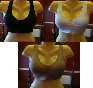 Pack Multi No Back Bulge Tee Shirt Bra Bras Black Tan White Size XL