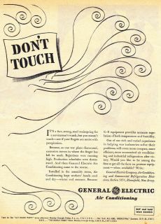 General Electric Air Conditioning Bloomfield NJ 1945 Vintage B & W 