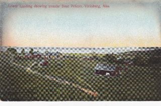 Vicksburg Miss Boat Pelican Lower Landing old Postcard