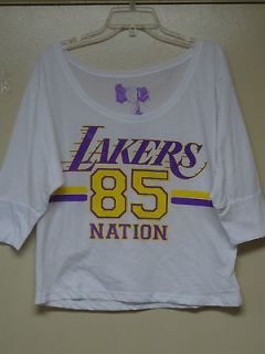 NBA Los Angeles Lakers White ( Lakers Nation ) Vintage Looking T shirt