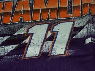 Denny Hamlin 11 Fed Ex NASCAR Purple T Shirt NWT Size Large Joe Gibbs 