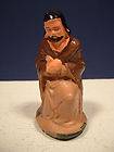 Vintage Chalkware Nativity Figure St Joseph Kneeling Christmas Brown 