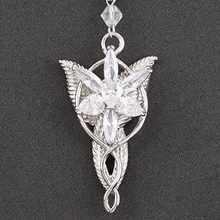   Of The Rings Arwen Evenstar White Gold Plated Pendant CY39 Chain Free