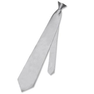 Biagio CLIP ON NeckTie Solid CHARCOAL GREY Color Mens Neck Tie
