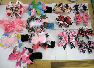 NEW LARGE BOUTIQUE HAIR BOW UP TO 7 WIDE **LARGE VARIETY TO CHOOSE 