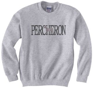 Percheron Horse Embroidered Crew Neck Hooded Sweatshirts S M L XL 2X 